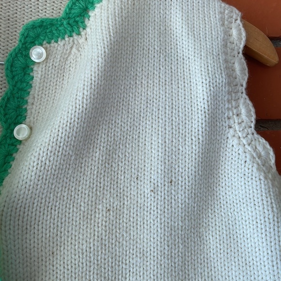 Vintage PHIL ROSE Women's Green White Sweater Vest  Size Medium - Picture 5 of 6